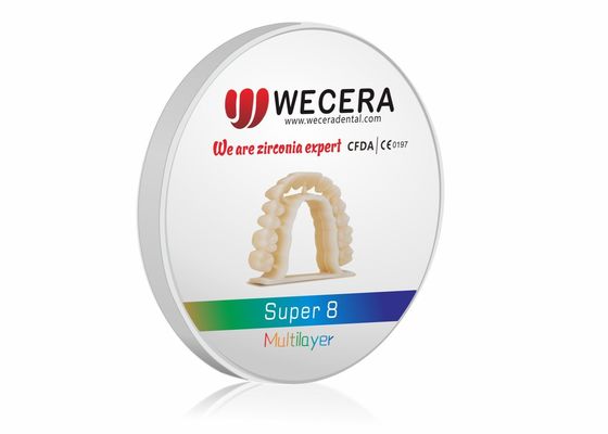 Compatible machines Roland VHF imes icore Multi Layer Zirconia Disc featuring 16 Vita Colors 3 Bleach Colors ideal for dental labs